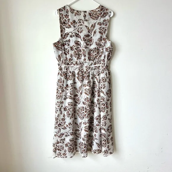 WHITE HOUSE BLACK MARKET Sleeveless Floral Ruched Lightweight Dress—SZ. Large - Picture 14 of 14